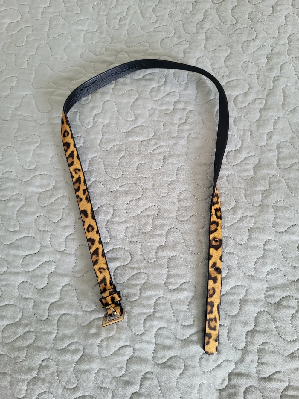Crewcuts Leopard-Print Skinny Belt in Yellow and Brown